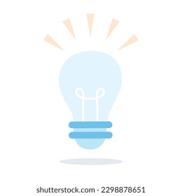 light bulb, ideas symbol flat and illustration.