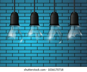 Light bulb illuminated, realistic vector illustration. stylish Light bulb conceptual digital idea design background, Light bulb banner