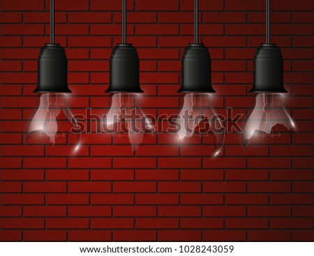 Light bulb illuminated, realistic vector illustration. stylish Light bulb conceptual digital idea design background, Light bulb banner