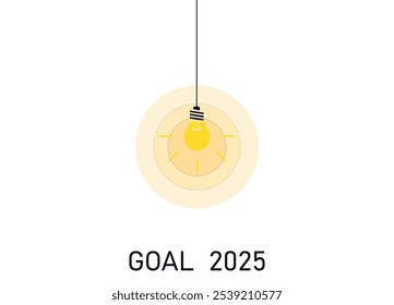 light bulb illuminating the 2025 target.
Idea development, business vision and entrepreneurship concept.