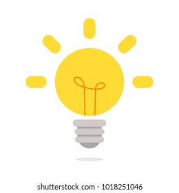 a light bulb is illuminating. flat design and idea concept. vector illustration.