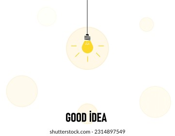 Light bulb illuminating a good idea.new idea concept.