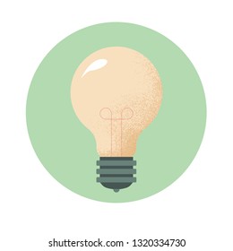 Light bulb illustrated icon on a teal circular background