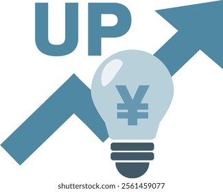 Light bulb illustration about electricity bill increase