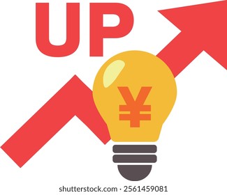 Light bulb illustration about electricity bill increase