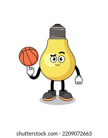 light bulb illustration as a basketball player , character design