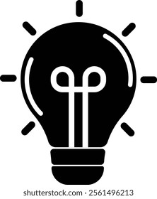 light bulb illustration in black color