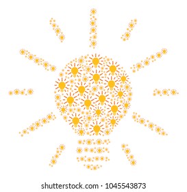 Light Bulb illustration composed in the combination of light bulb elements. Vector iconized collage combined with simple items.