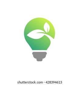 Light bulb Illustration. Green Energy Symbol. Alternative Energy.