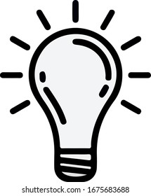 Light bulb illustration, representation of a new idea, vector eps 10