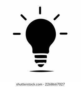 Light bulb illustration with shadow. Stock vector illustration.