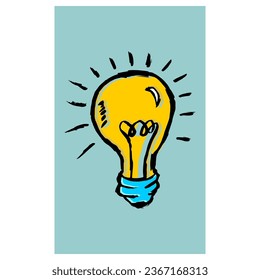 light bulb illustration and sketch concept