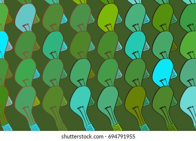 The light bulb illustrations background abstract, hand drawn. Cartoon style vector graphic.