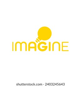 light bulb and imagine concept. lightbulb imagine logo. imagine concept for business, education world