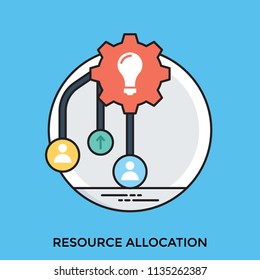 
A light bulb indicating a plan of holding and management resources and some nodes showing resource allocation concept 
