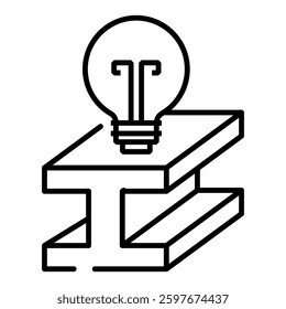 Light bulb with industrial materials representing smart materials, sustainable construction, and advanced manufacturing