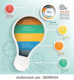 Light bulb info graphic design, Business concept design. Clean vector.