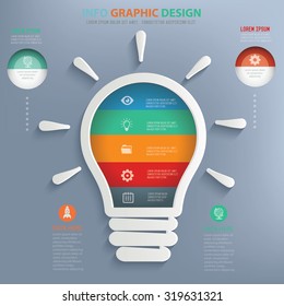 Light bulb info graphic design,clean vector