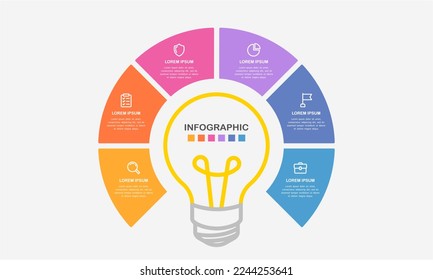 Light Bulb infographic with 6 options.