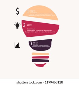 Light bulb infographic Business concept with 3 options