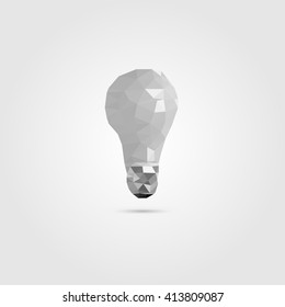 Light Bulb Infographic Design Polygonal Style. Low Poly