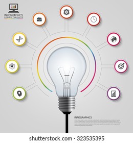 Light bulb. Infographic design template. Vector illustration
