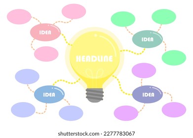 Light Bulb Infographic Mind Map Vector