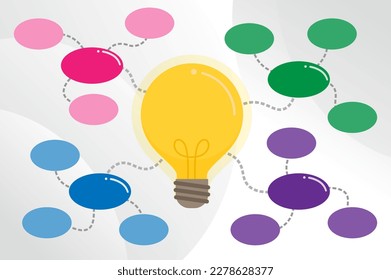 Light Bulb Infographic Mind Map Vector