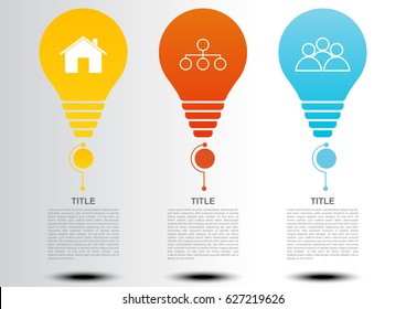 Light bulb infographic template flat style