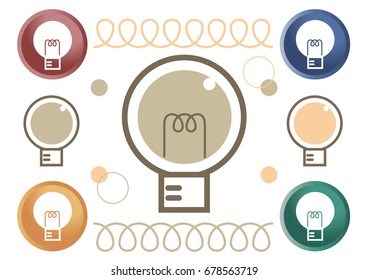 Light bulb infographic / Vector image of Internet material