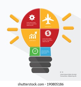 Light bulb Infographics design,vector