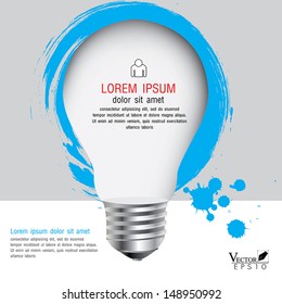 light bulb with infographics, Vector illustration Modern template Design