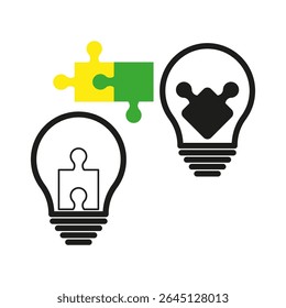 Light bulb innovation. Creative idea symbol. Vector lamp icon. Bright solution concept.
