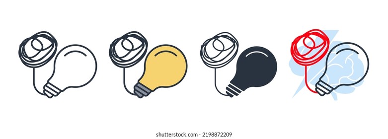 Light bulb innovation icon logo vector illustration. solution symbol template for graphic and web design collection