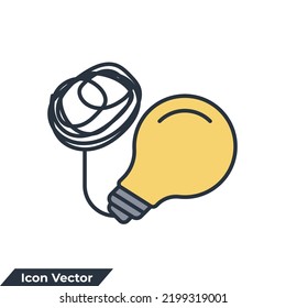 Light bulb innovation icon logo vector illustration. solution symbol template for graphic and web design collection