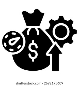 Lâmpada e ícone de otimização de inovação