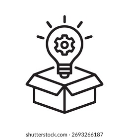 Glühbirne Innovation außerhalb der Box Symbol