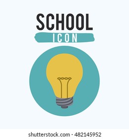 Light bulb inside circle icon. School education learning and study theme. Colorful design. Vector illustration