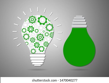Light bulb inside gear. Strategy idea symbol icon. Logo design. Creative solutions concept. Vector illustration for your design.