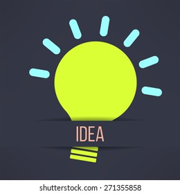 Light bulb inspirational background in modern simple design. Creativity and idea concept. Vector illustration
