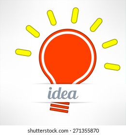 Light bulb inspirational background in modern simple design. Creativity and idea concept. Vector illustration