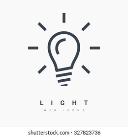 Light bulb isolated minimal single flat linear icon in black and white colors. Line vector icon for websites and mobile minimalistic flat design. Modern trend concept design style illustration symbol