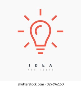 Light bulb isolated minimal single flat linear icon in colors. Line vector icon for websites and mobile minimalistic flat design. Modern trend concept design style illustration symbol