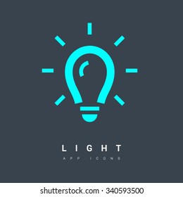Light bulb isolated minimal single flat linear icon in colors. Line vector icon for websites and mobile minimalistic flat design. Modern trend concept design style illustration symbol