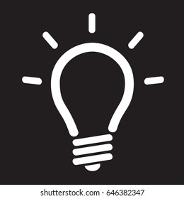 Light bulb isolated on black background