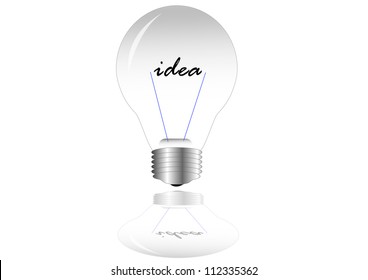Light bulb isolated on white,  vector