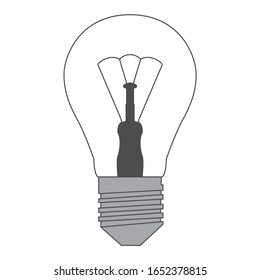 the light bulb is isolated on a white background. Vector stock illustration.