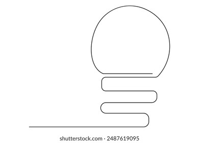 Light bulb isolated on white light bulb one line outline vector art illustration