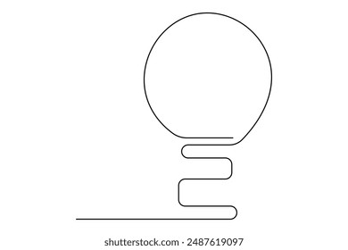 Light bulb isolated on white light bulb one line outline vector art illustration