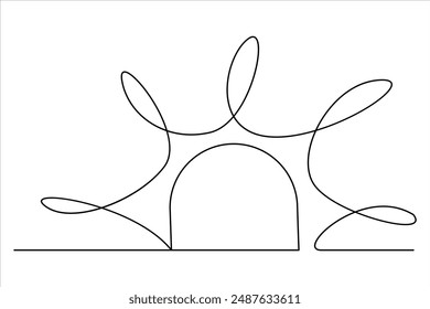 Light bulb isolated on white light bulb one line outline vector art illustration